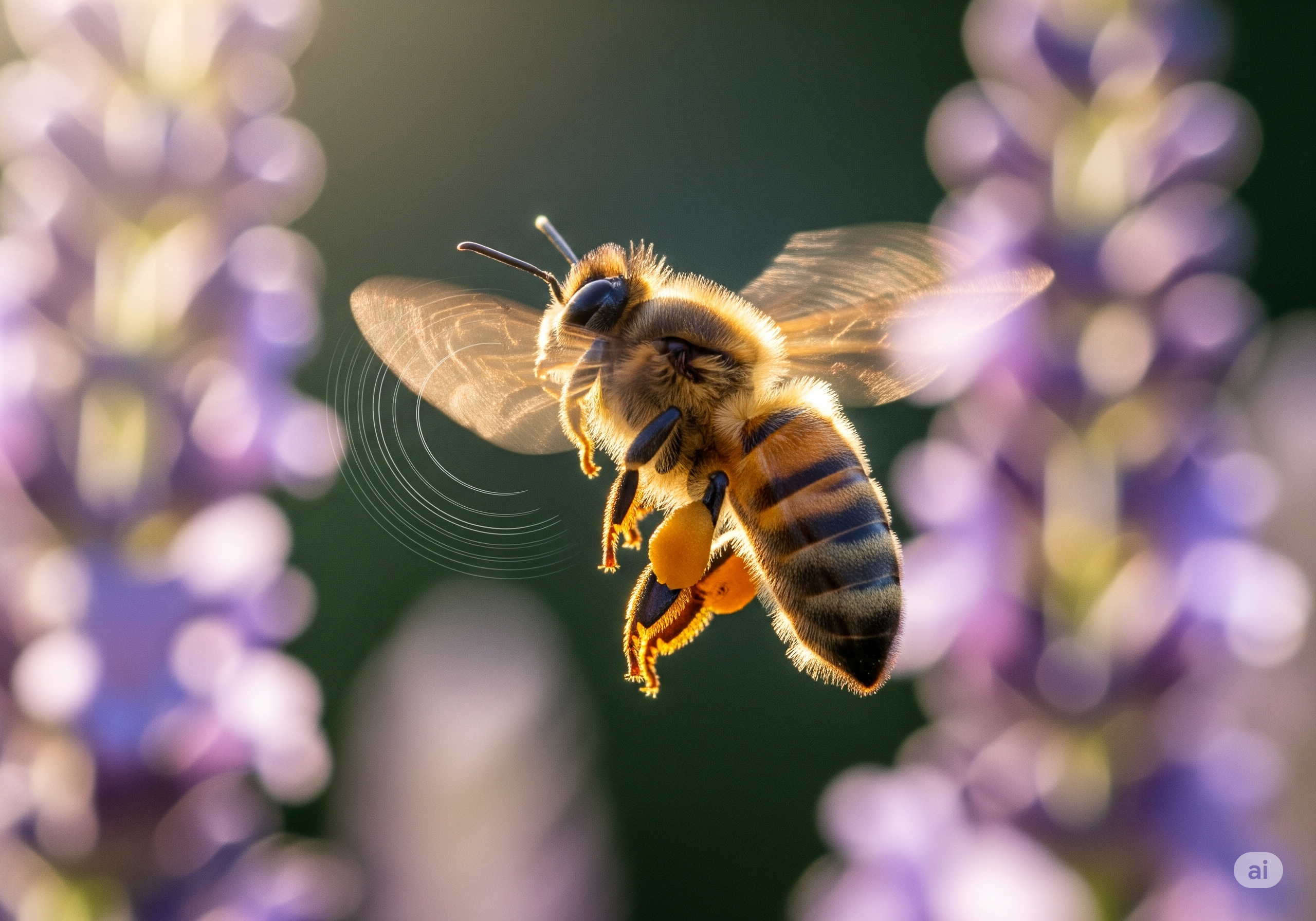 A bee in flight