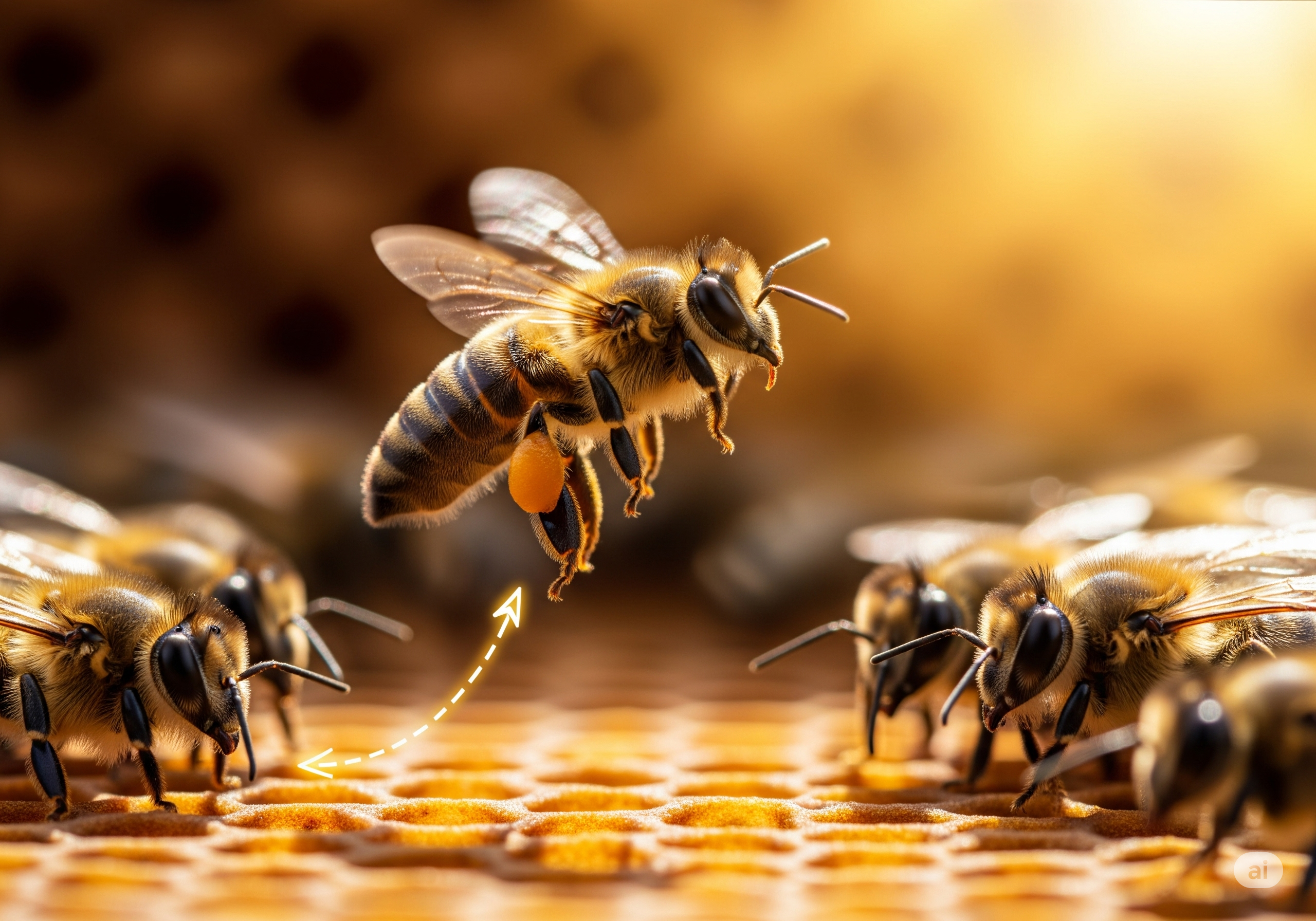 Diagram of a bee waggle dance